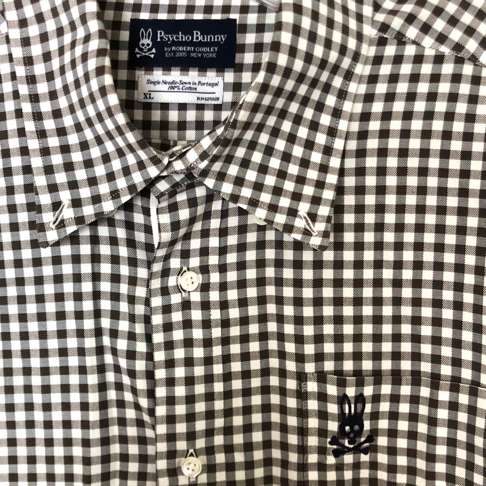 PSYCHO BUNNY Plaid Bottom down shirt Size: XL